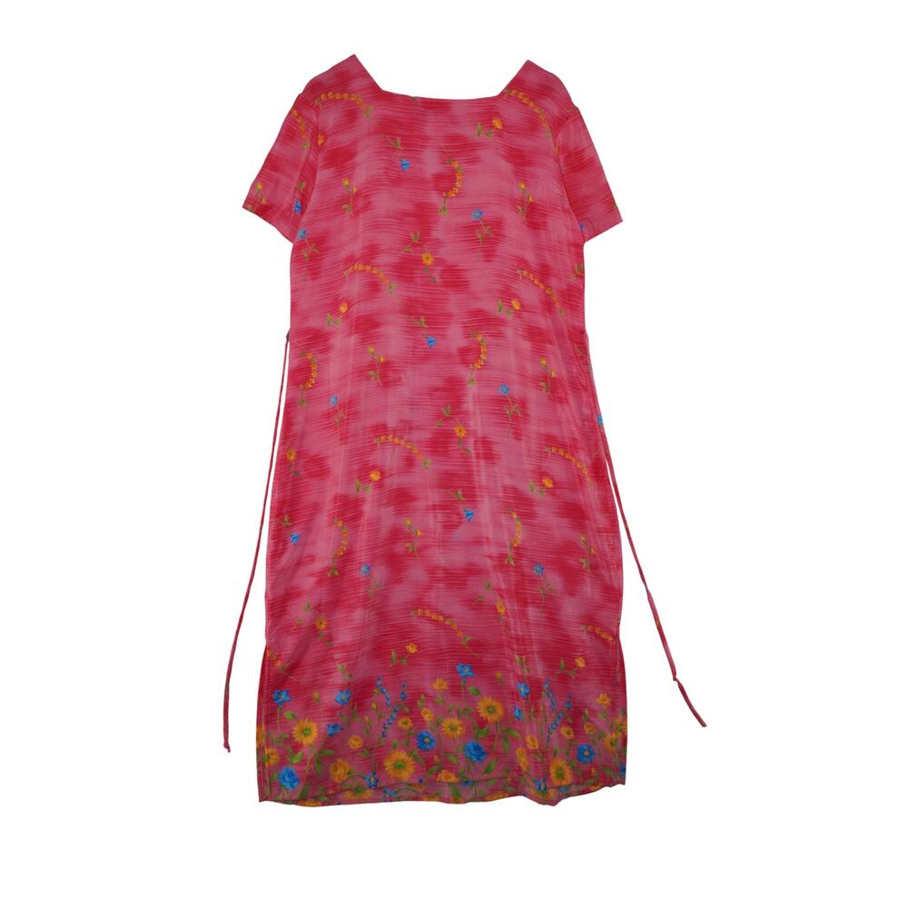 Vintage Impressions Workshop Pink Floral Midi Dress – Made in Mexico, Size Large - Picture 7 of 9